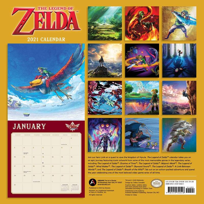 The Legend of Zelda 2021 Wall Calendar The Gaming Shelf